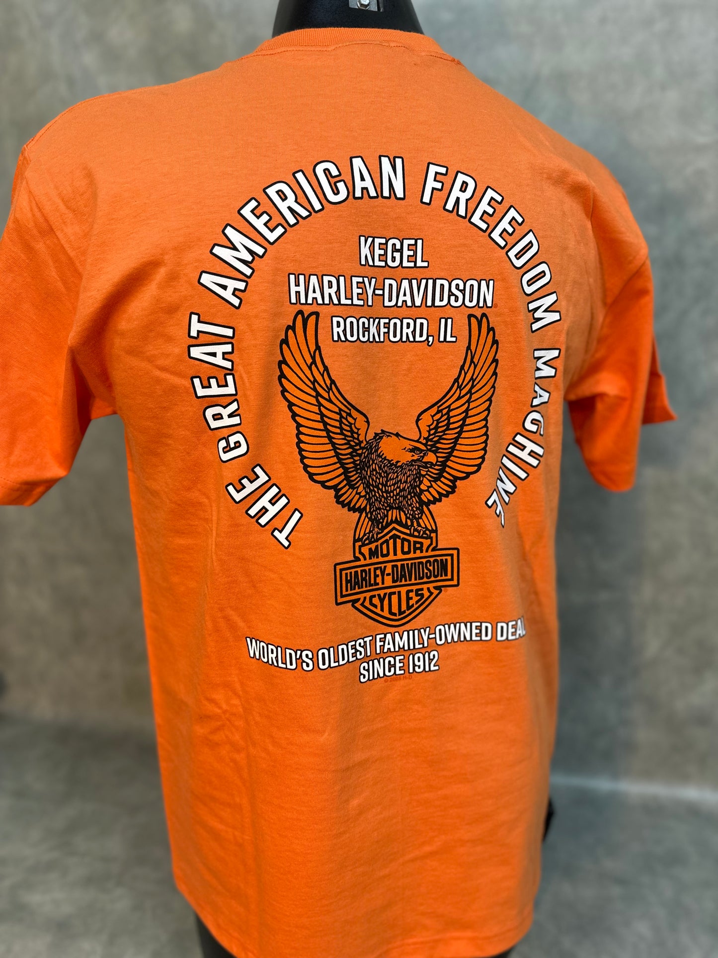 Men's Harley-Davidson Orange Short-Sleeve T-shirt "Quality Eagle"