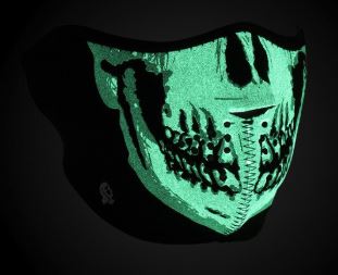 Neoprene Half-mask Glow in the Dark Skull