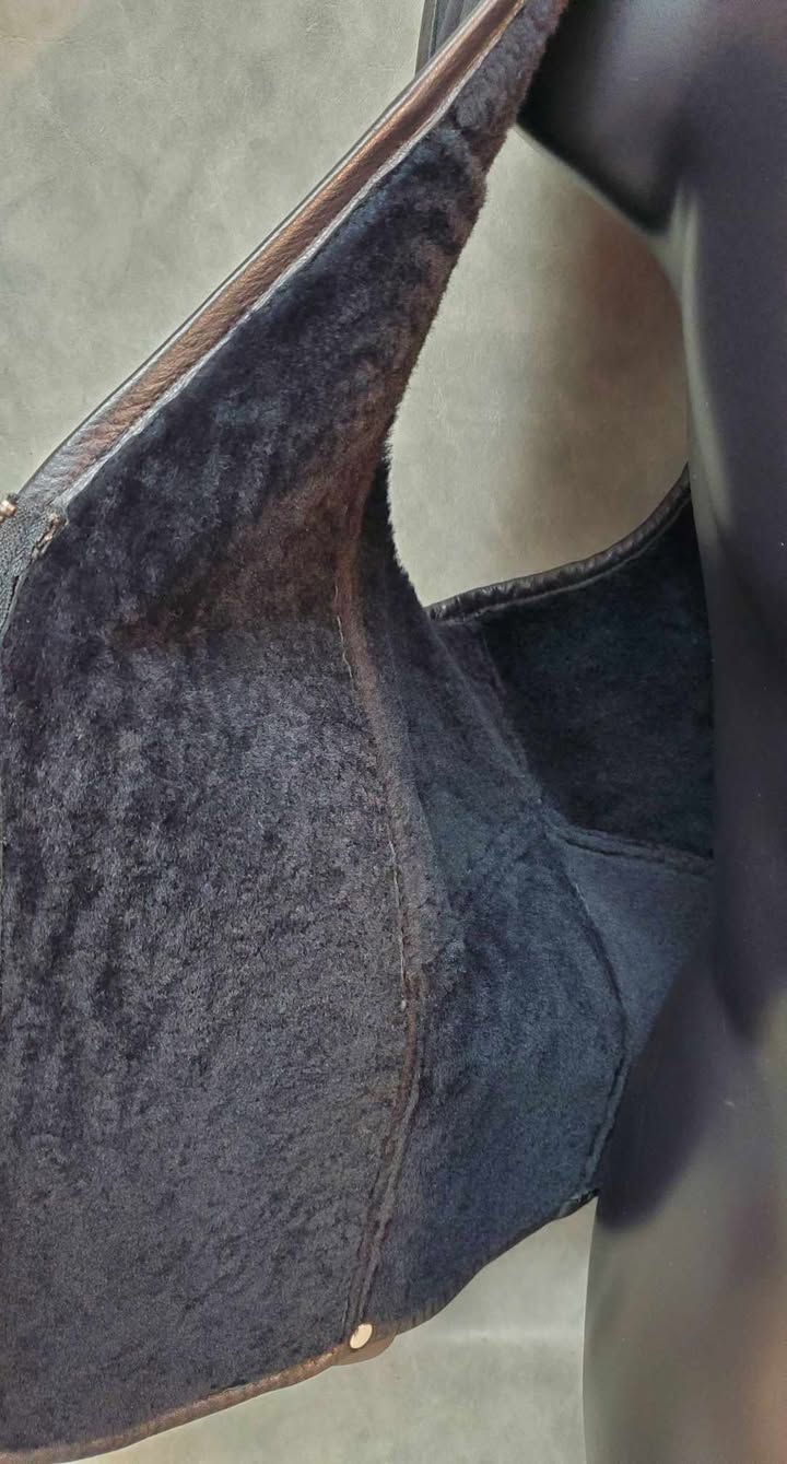 Men's Black Leather Lined Vest