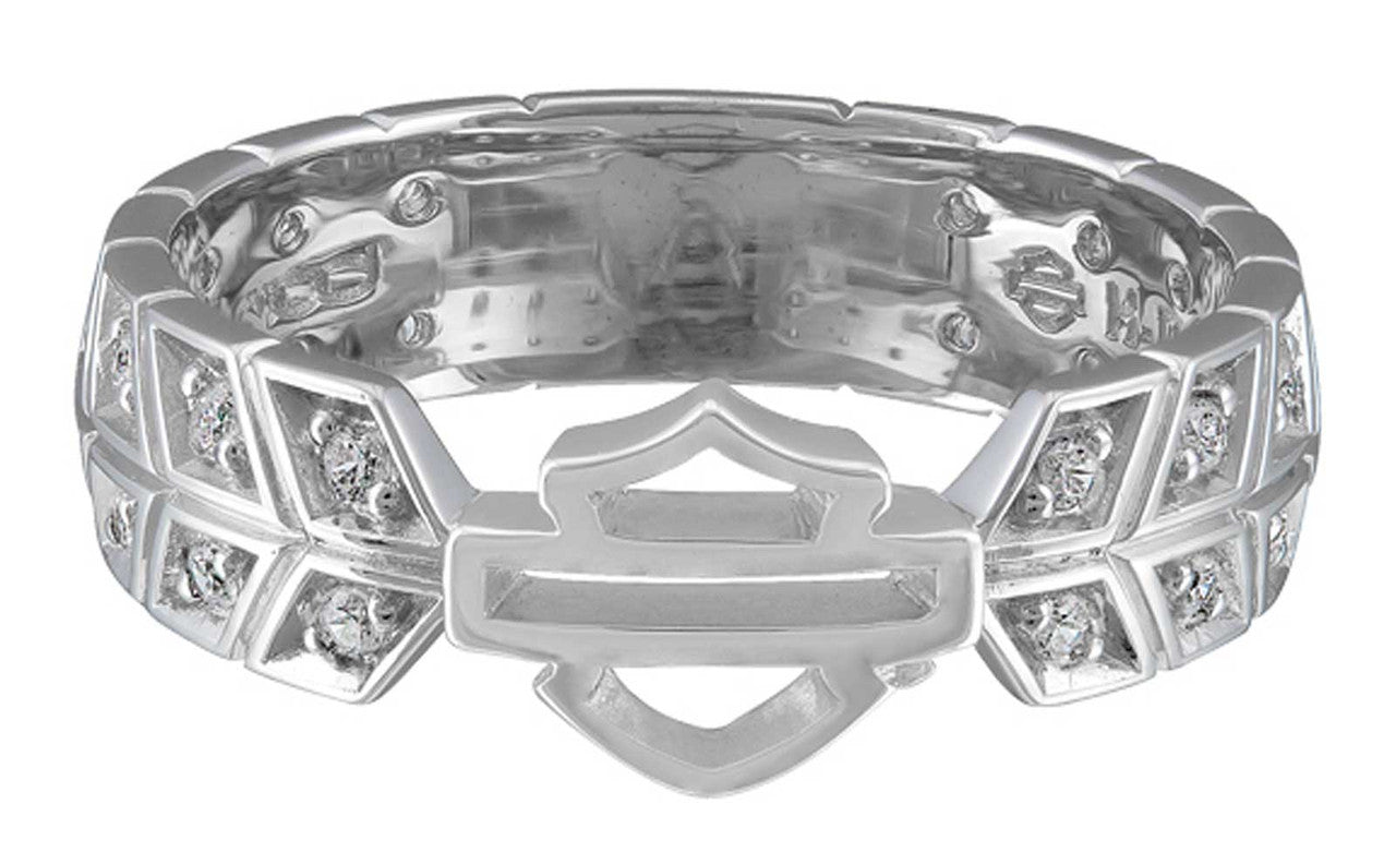 Women's Insignia Bling Bar & Shield Band Ring ***STERLING SILVER***