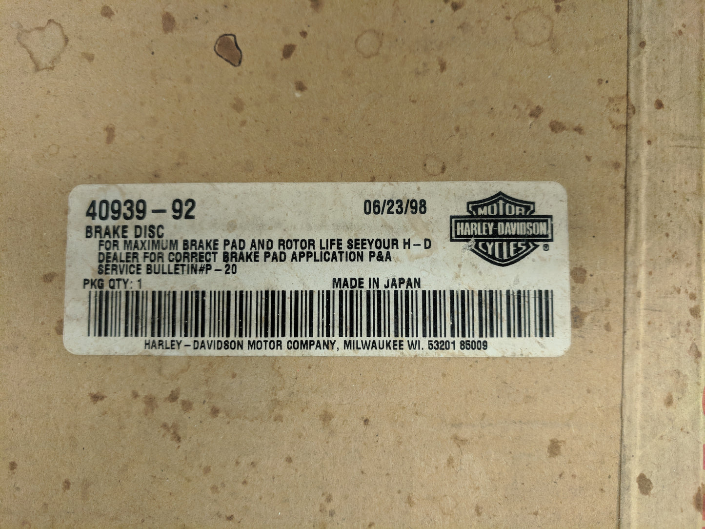 Harley- Davidson Touring Rear Brake Disc