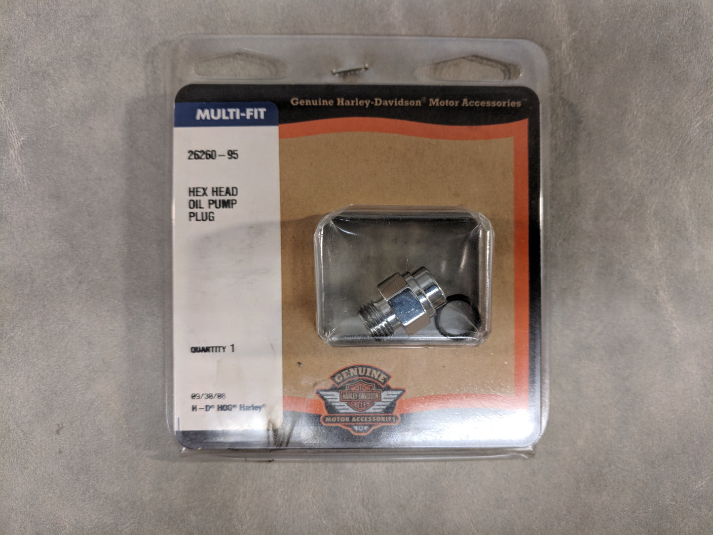 Hex Head Oil Pump Plug with Bar & Shield Logo