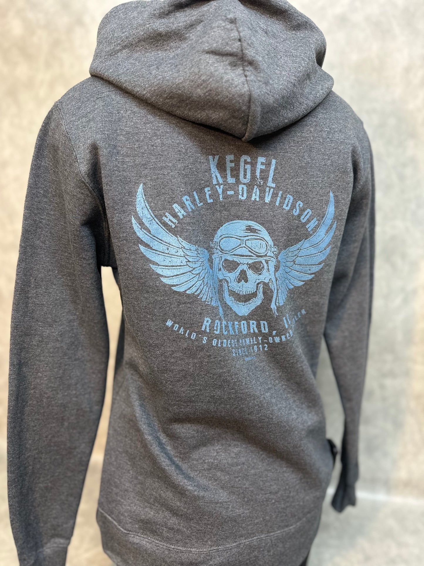 Women's Harley-Davidson Grey Pullover Hoodie "Facing Freedom"