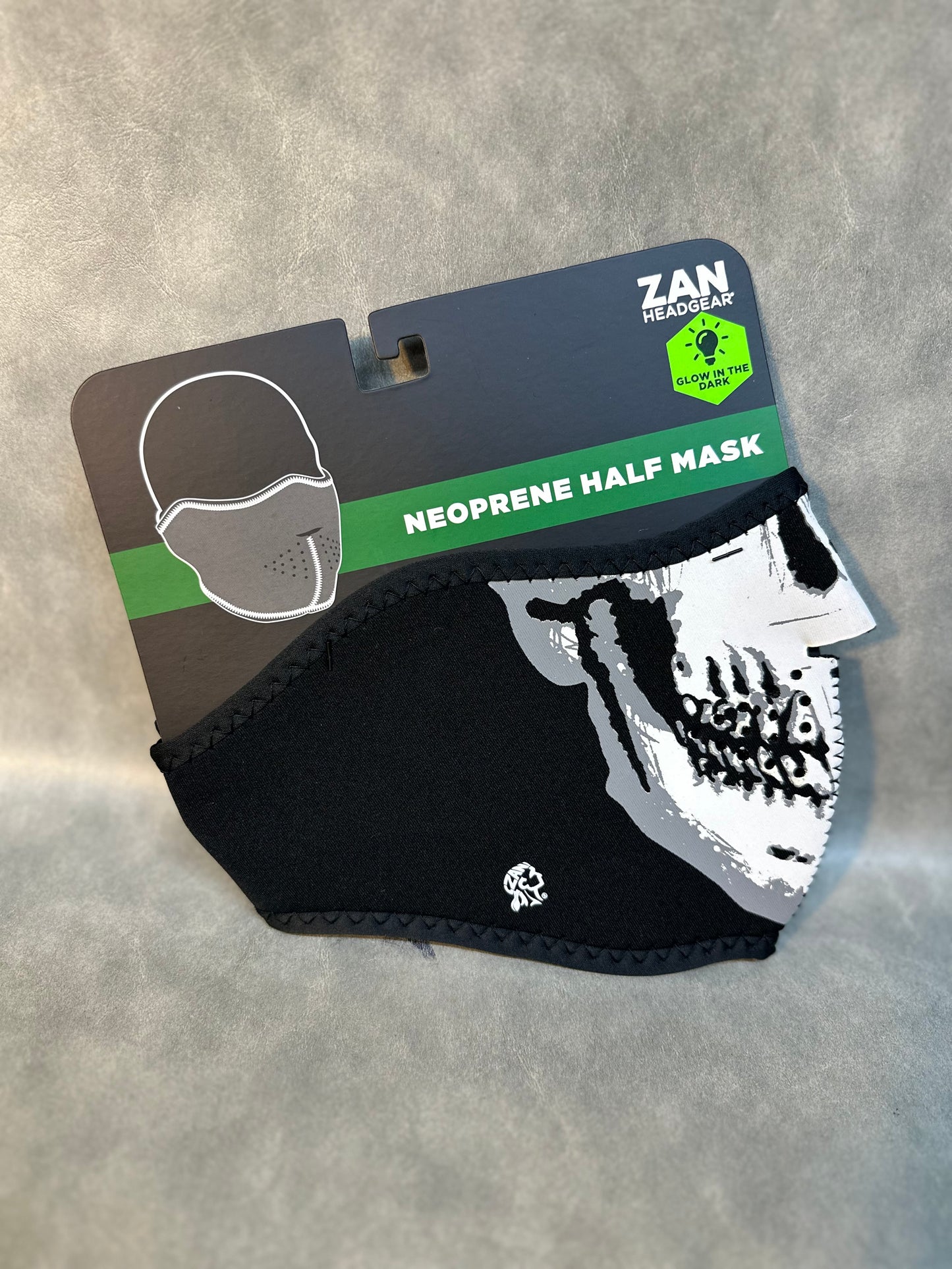 Neoprene Half-mask Glow in the Dark Skull