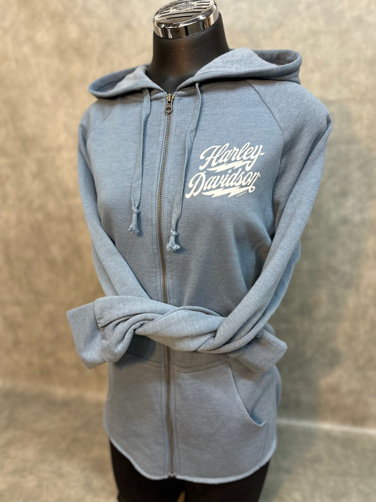 Women's Harley-Davidson Blue Zip-Up Hoodie "Quickdraw"