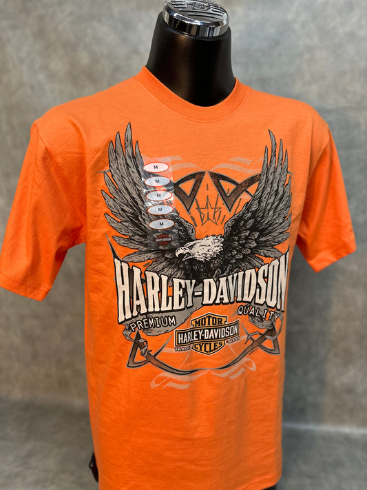 Men's Harley-Davidson Orange Short-Sleeve T-shirt "Quality Eagle"