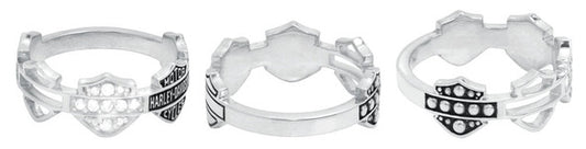 Women's Ring, Multi Bar & Shield Logo Band ***STERLING SILVER***