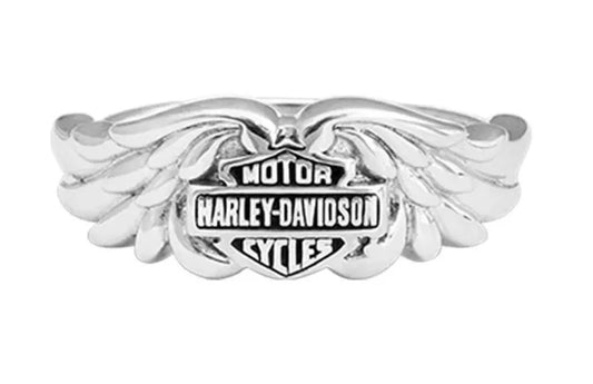 Harley Davidson Women's Classic Double Wing B&S Ring ***STERLING SILVER***